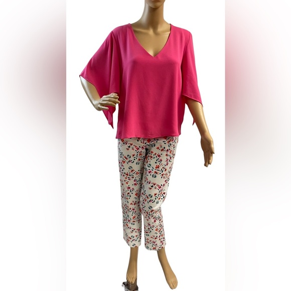 Women’s hot pink short sleeve flowy top size M - Picture 5 of 5